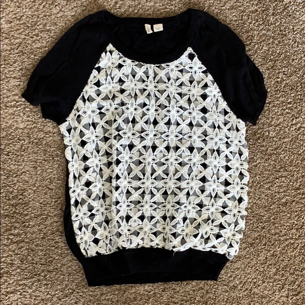 Black top with lace detail